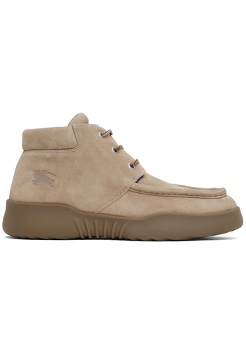 Burberry Beige Suede Log Boots