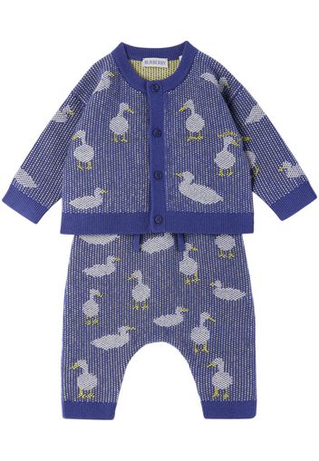 Burberry Baby Blue Duck Cardigan & Lounge Pants Set