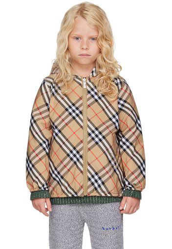 Burberry Kids Beige Check Reversible Jacket