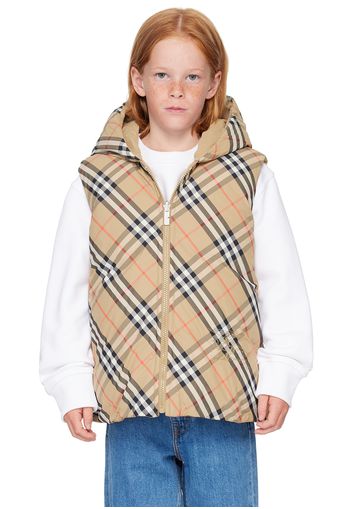 Burberry Kids Beige Reversible Check Vest