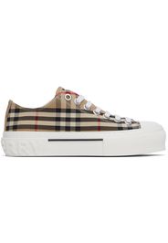 Burberry Beige Canvas Vintage Check Sneakers