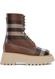 Burberry Brown Check Ankle Boots