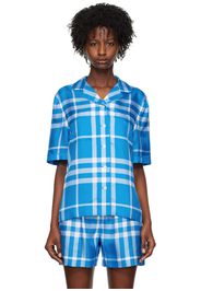 Burberry Blue Exaggerated Check Shirt