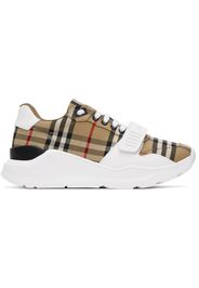 Burberry Beige & White Check Sneakers