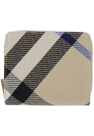 Burberry Beige Check Zip Bifold Wallet