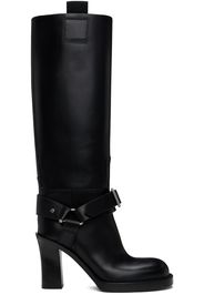 Burberry Black Leather Stirrup High Boots