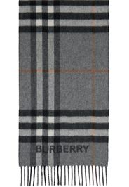 Burberry Gray Contrast Check Scarf