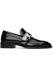 Burberry Black Leather Shield Loafers