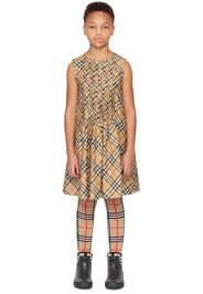 Burberry Kids Beige Pleated Dress