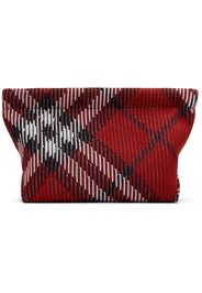 Burberry Red Check Knitted Clutch