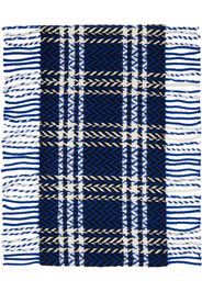 Burberry Blue & Black Check Wool Scarf