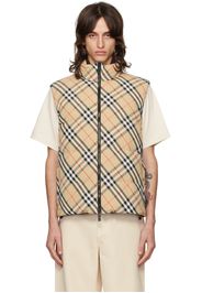 Burberry Beige Check Reversible Down Vest