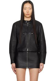 BY FAR Black Milena Leather Jacket