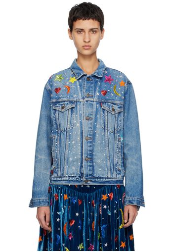 Caro Editions Blue Upcycled Denim Jacket