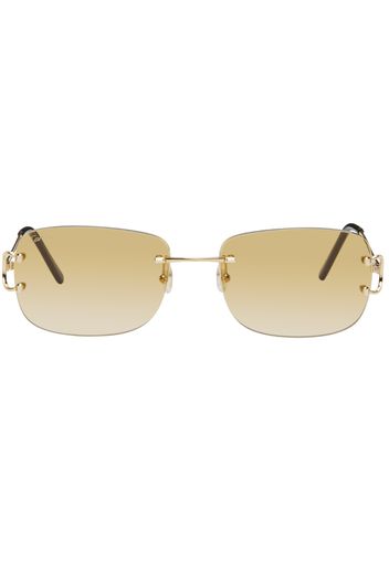 Cartier Gold Rectangular Sunglasses