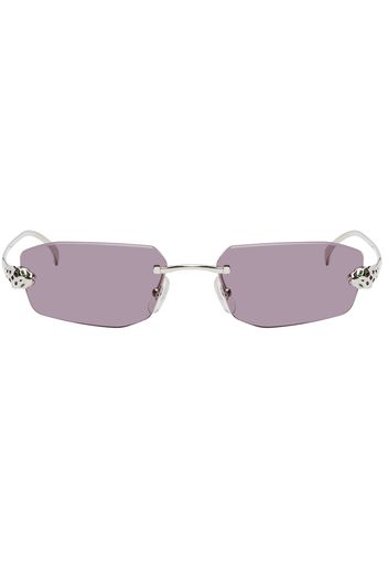 Cartier Silver 'Panthère de Cartier' Sunglasses