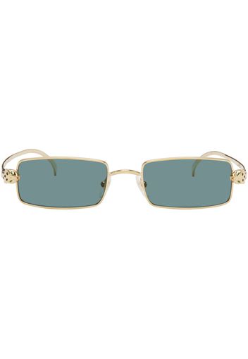 Cartier Gold Rectangular Sunglasses