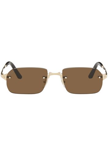 Cartier Gold Rectangular Sunglasses