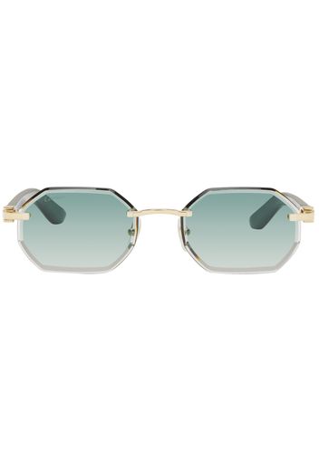 Cartier Gold Elongated Décor C Sunglasses