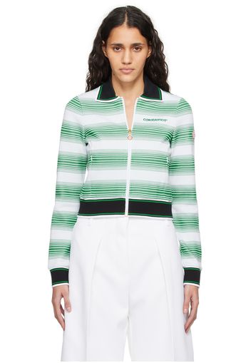 Casablanca White & Green Striped Track Jacket