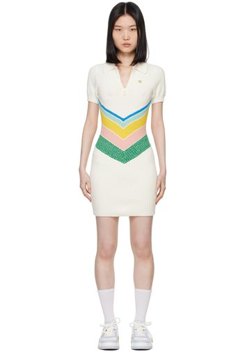 Casablanca Off-White Chevron Minidress