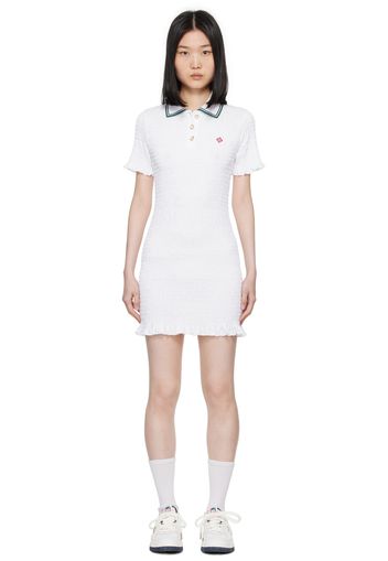 Casablanca White Shirred Minidress