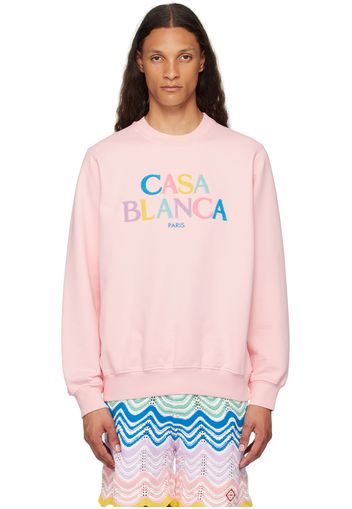 Casablanca Pink Stacked Logo Sweatshirt