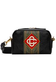 Casablanca Black Monogram Crossbody Bag