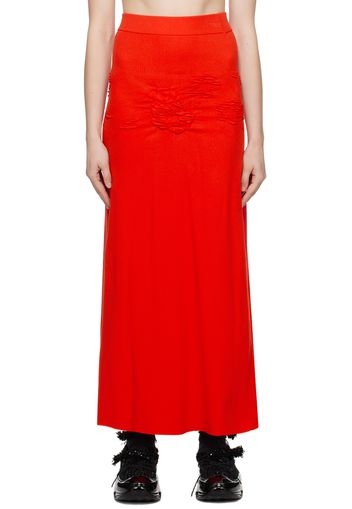 Cecilie Bahnsen Red Villa Midi Skirt