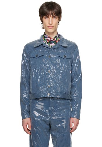 Charles Jeffrey LOVERBOY Blue Art Denim Jacket