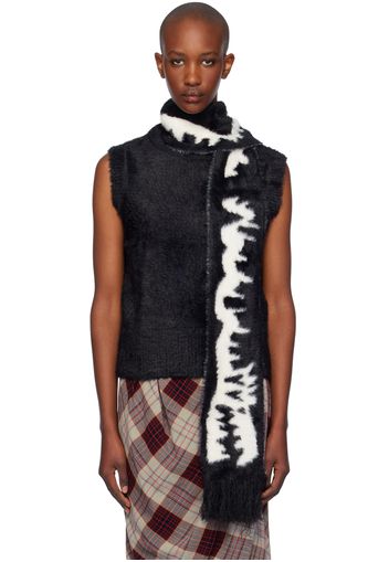 Charles Jeffrey LOVERBOY Black Fluffy Scarf Vest