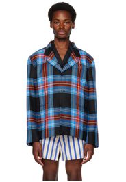 Charles Jeffrey LOVERBOY Blue Check Blazer