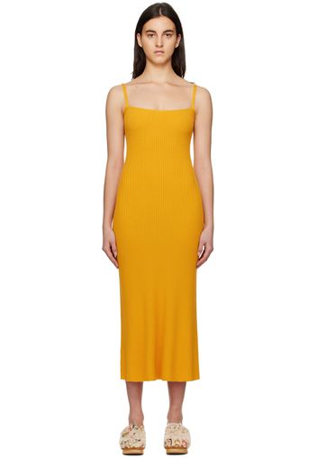 Chloé Yellow Ribbed Long Dress