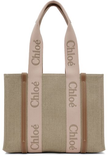 Chloé Beige & Pink Medium Woody Tote