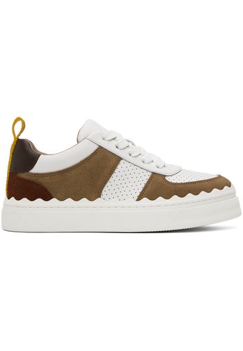 Chloé White & Brown Lauren Sneakers