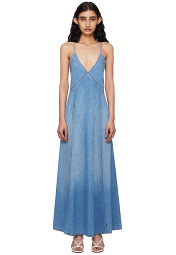 Chloé Blue Flare Denim Maxi Dress