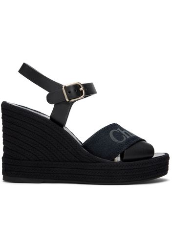 Chloé Black Piia Wedge Heeled Sandals