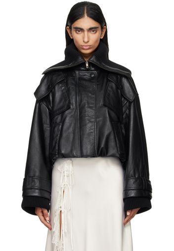 Chloé Black Cropped Leather Jacket