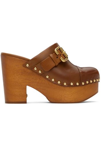 Chloé Brown Jeannette Wedge Clogs