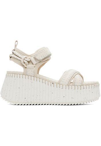 Chloé Off-White Nama Wedge Sandals