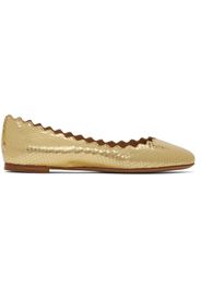 Chloé Gold Lauren Ballerina Flats