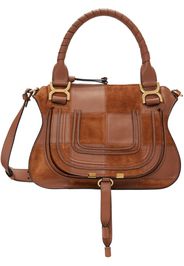 Chloé Brown Grained & Suede Leather Small Marcie Shoulder Bag