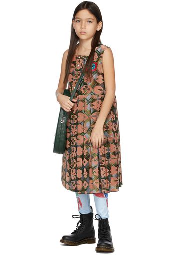 Chopova Lowena Kids Brown & Green Kilt Dress