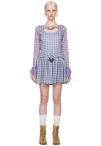 Chopova Lowena Pink & Blue Sally Heart Mini Dress