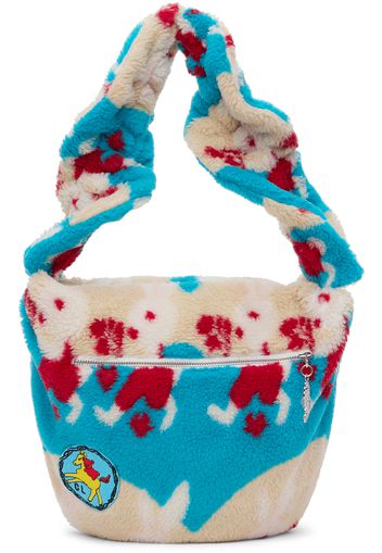 Chopova Lowena Kids Blue & Off-White Bunny Fleece Bag