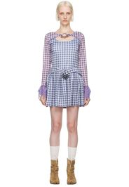 Chopova Lowena Pink & Blue Sally Heart Mini Dress