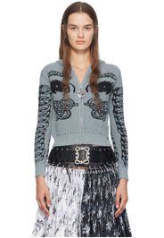 Chopova Lowena Blue Knot Eye Hooded Cardigan