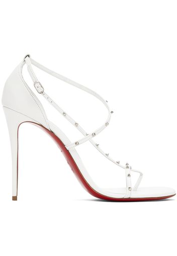 Christian Louboutin White Riojana Spikes 100 Heeled Sandals