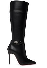 Christian Louboutin Black Lock Kate 100 Boots