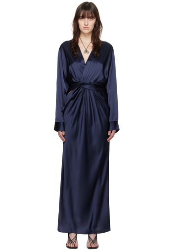 Christopher Esber Navy Triquetra Twist Maxi Dress